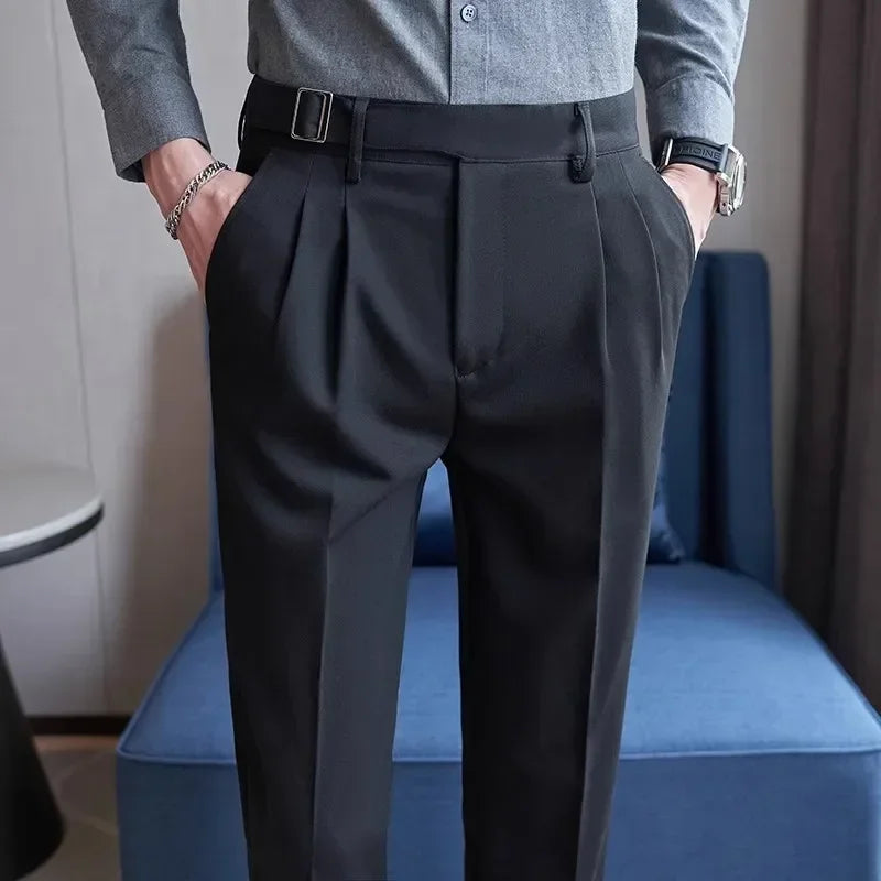 Men's Suit Pants, Fashion Slim Dress Trousers ,White Black Blue Green Pantalones Hombre Fall/Winter Male Pant, 2025 New