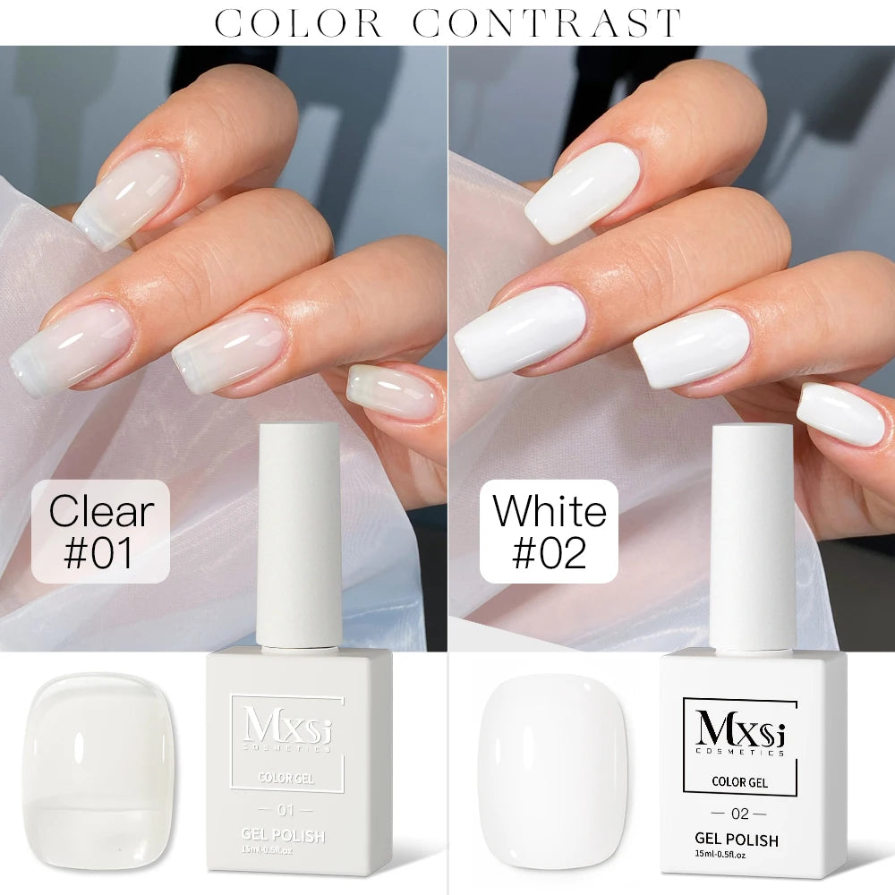 Mxsi 15ml ジェルネイルポリッシュ ネオンブラウン ロイヤルブルー レッドグリーン パスタルヌード ネイルアートワニス ジェルラッカー トップコート UVジェルネイル 未セット