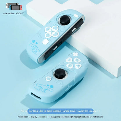 Sanrio Kuromi Cinnamoroll Pochacco Switch Ns/oled Handle Protective Case Anti-fall Digital Accessories Cute Anime Figure Gift