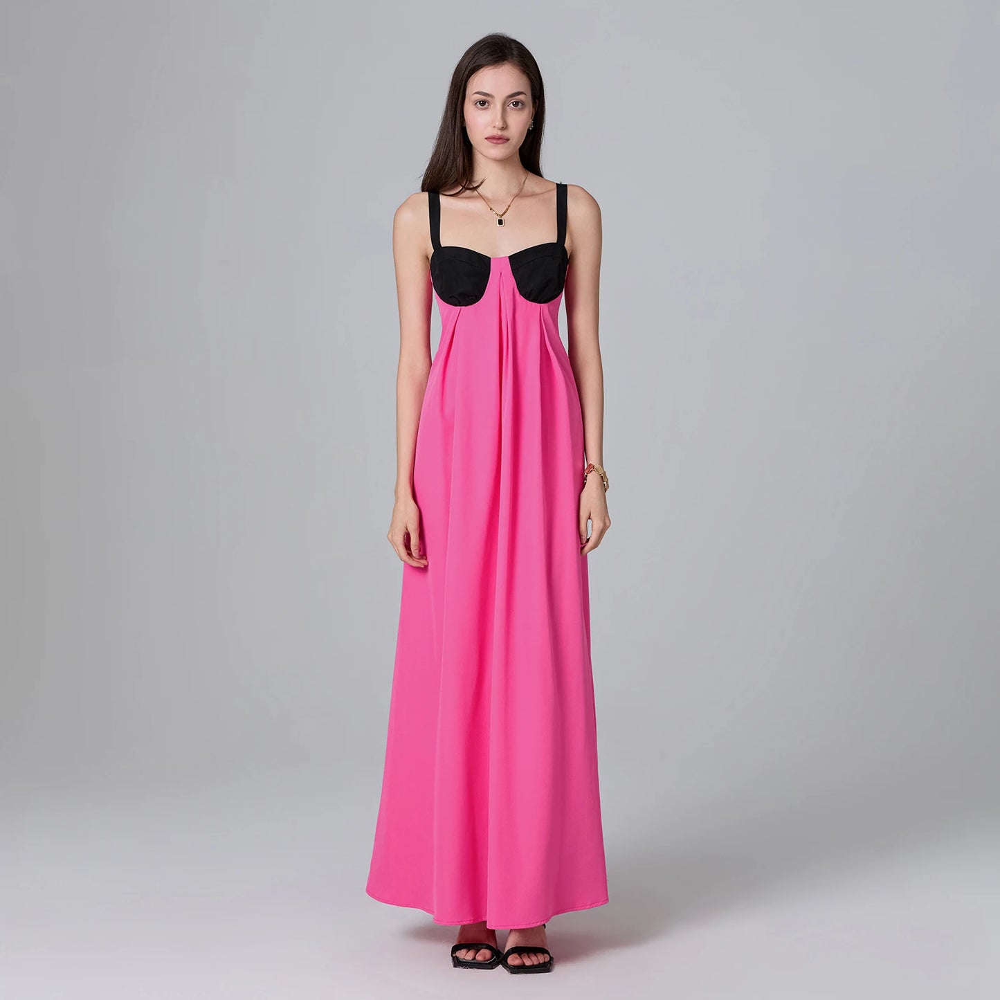 Puloru Night Clubbing Party Dresses Women Patchwork Backless Sleeveless Loose Fit Slips Long Dress Gown Evening Vestidos