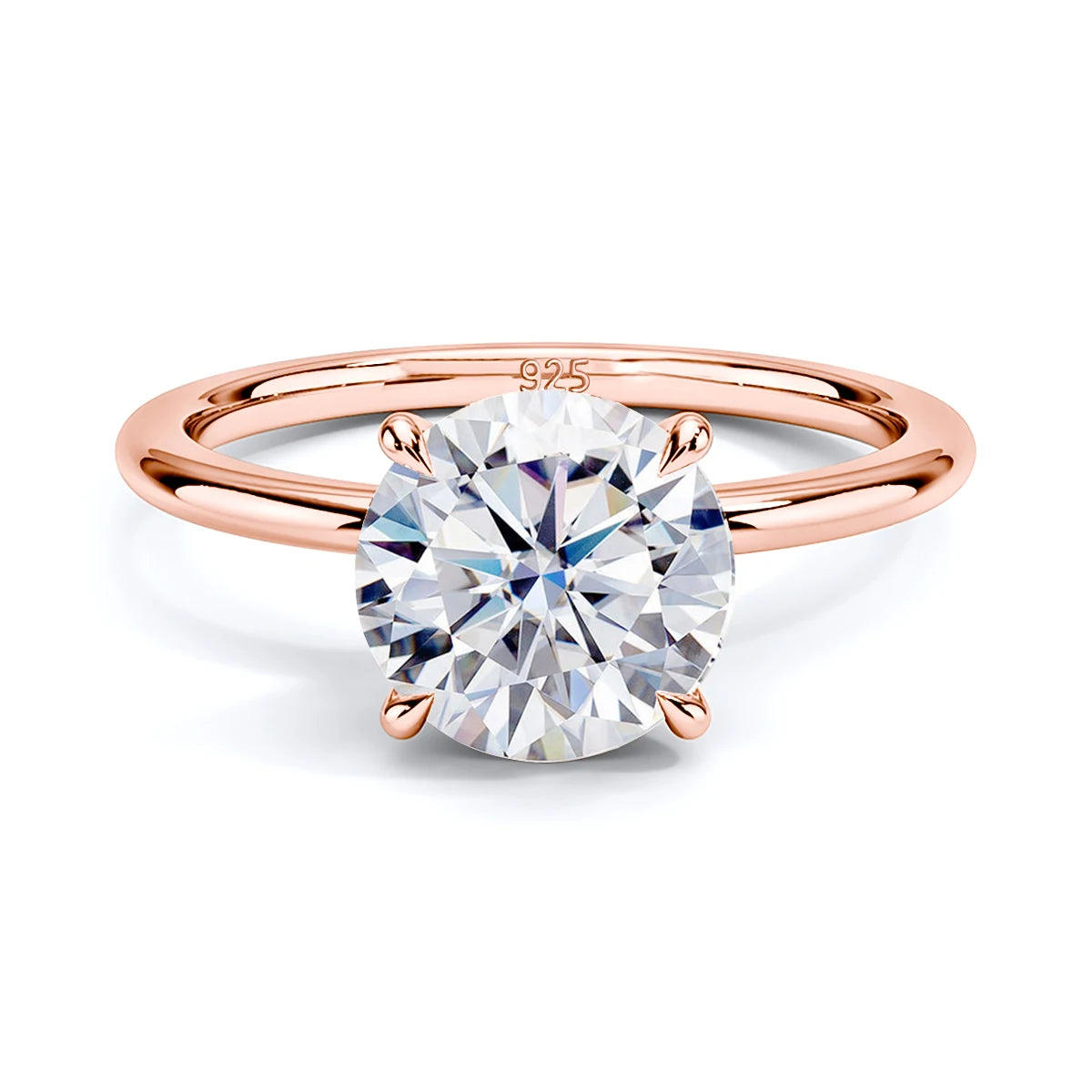 Kirin Palace 3CT 2CT 1CT Moissanite Ring for Women Yellow/White Gold 9mm Round Cut D/VVS1 Solitaire Ring for Engagement Wedding