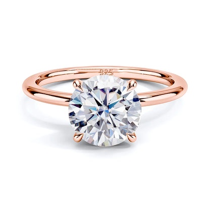 Kirin Palace 3CT 2CT 1CT Moissanite Ring for Women Yellow/White Gold 9mm Round Cut D/VVS1 Solitaire Ring for Engagement Wedding