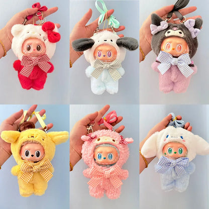 Labubuドール用かわいい動物の服セット 帽子 17cm 服 靴 ドールDIYアクセサリー トレーニング おすわり パーティーゲーム おもちゃ ギフト