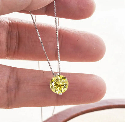 2CT Dカラー モアサナイト シンプル ペンダント ネックレス 証明書付き 925スターリングシルバー レディース ネックレス ファインジュエリー ウェディングギフト