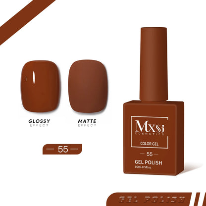 Mxsi 15ml ジェルネイルポリッシュ ネオンブラウン ロイヤルブルー レッドグリーン パスタルヌード ネイルアートワニス ジェルラッカー トップコート UVジェルネイル 未セット