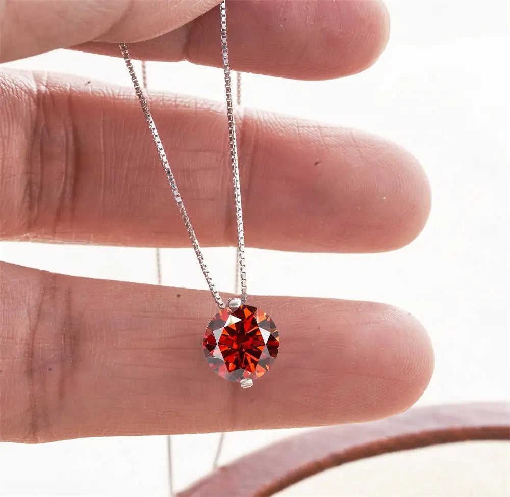 2CT Dカラー モアサナイト シンプル ペンダント ネックレス 証明書付き 925スターリングシルバー レディース ネックレス ファインジュエリー ウェディングギフト