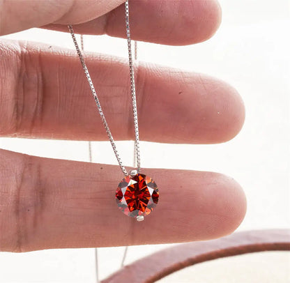 2CT Dカラー モアサナイト シンプル ペンダント ネックレス 証明書付き 925スターリングシルバー レディース ネックレス ファインジュエリー ウェディングギフト