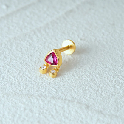 Aide 925 Sterling Silver 1pc Geometry Multi Piercing Stud Earrings For Women K Gold Simple Elegant Tassel Jewelry Gift Pendiente