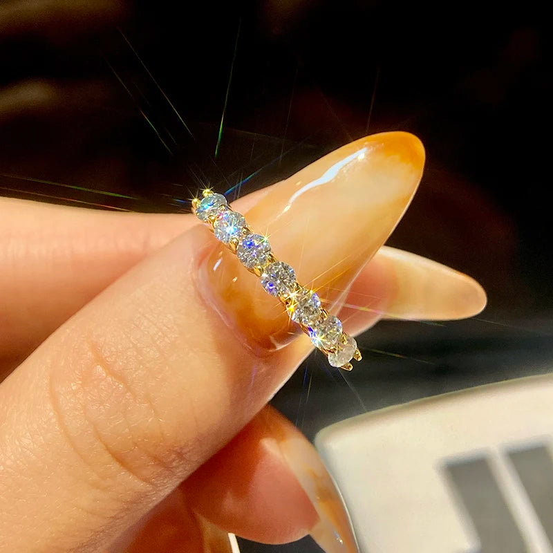 KNB 本物モアサナイトリング 925スターリングシルバー ダイヤモンドエタニティバンド 婚約指輪 結婚指輪 レディース ラグジュアリー高品質ジュエリー