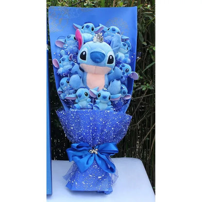 Disney Mickey Minnie Mouse Flower Bouquet Cartoon Lilo Stitch Donald Duck Daisy Plush Toy Doll Bouquet Birthday Valentine Gift