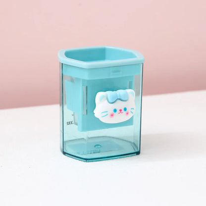 Anime Sanrio Pencil Sharpener Hello Kitty Kuromi Portable Pencil Sharpener Cinnamoroll Melody Simple Primary Stationery Kid Gift