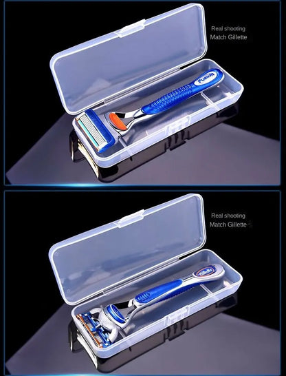 Stylish and Durable Shaving Storage Box for Men's Razors, Easy to Carry and Keep Clean and Keeps Your Shaver Well-Organized