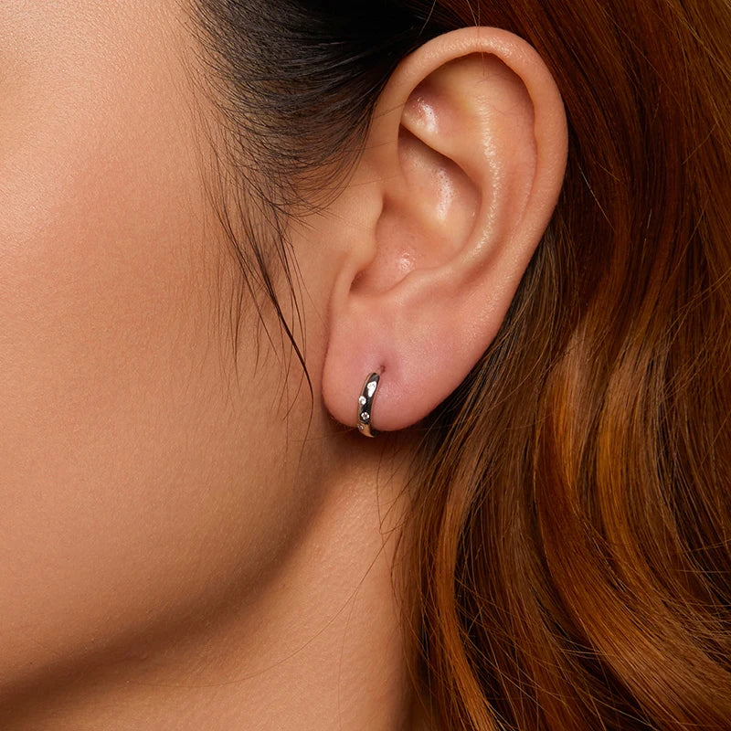 Bamoer U Dots Hoop Earrings Scattered Moissanite Ear Buckles VVS1 EX Lab Diamond Original for Women Party Classic Mother's Gifts