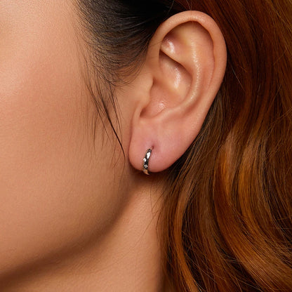 Bamoer U Dots Hoop Earrings Scattered Moissanite Ear Buckles VVS1 EX Lab Diamond Original for Women Party Classic Mother's Gifts