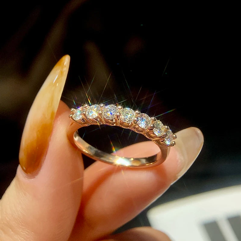 KNB 本物モアサナイトリング 925スターリングシルバー ダイヤモンドエタニティバンド 婚約指輪 結婚指輪 レディース ラグジュアリー高品質ジュエリー