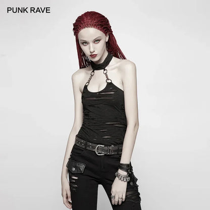 PUNK RAVE Women's Punk Dark Sexy Camisole Gothic Fashion Female Vest Tops Summer Tank A Variety of Styles