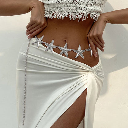 IngeSight.Z Fashion Charm Gold Color Sea Starfish Waist Belly Chain For Women Sexy Summer Beach Body Chain Jewelry Accessories