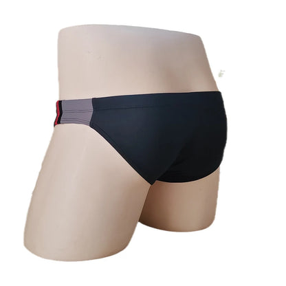 BOYTHOR  Men's Swimming Briefs Patchwork Color Contrast Craft Lace-up Beach Swimming Briefs