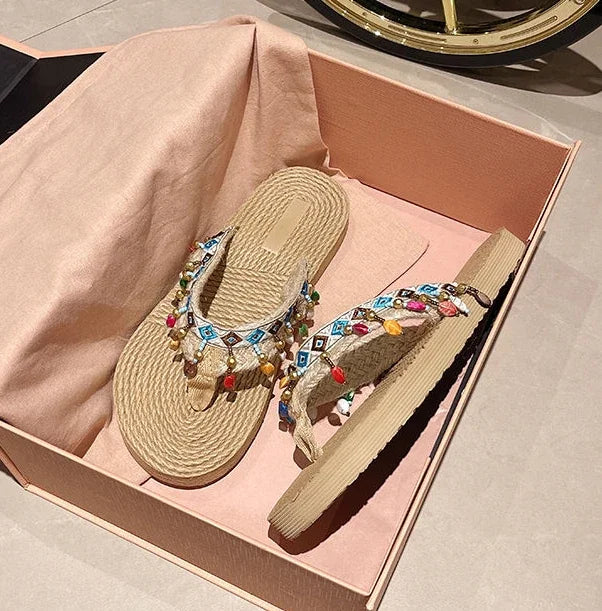 Woman Slippers Low Heel Shoes For Women On Beach Sandals Non Slip Slides Wholesale Bulk Sale Unique Comfortable And Elegan Price