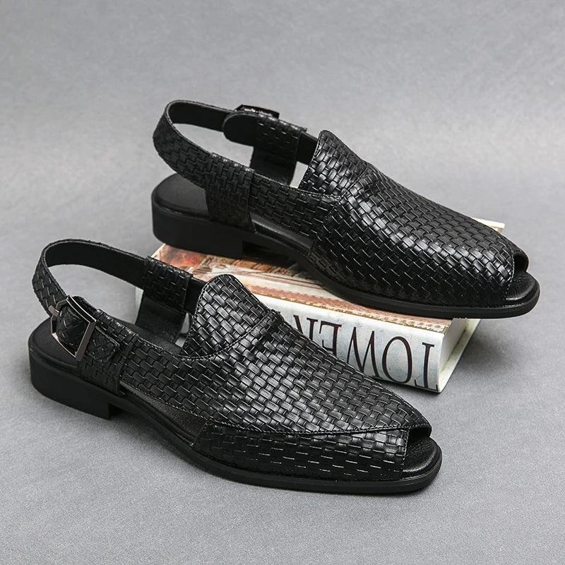 Sandals for Man Fashion Outdoor Roman Genuine Leather Indoor House Platform Male Beach Shoes Casual Men Sandals New In Summer