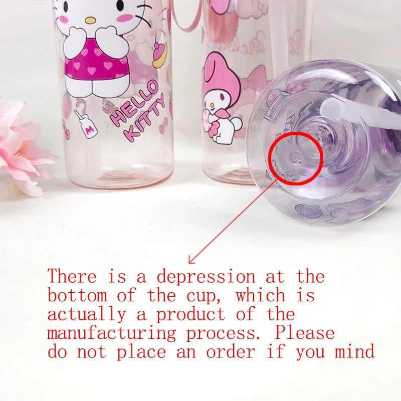 800ML MINISO Kuromi My Melody Hello Kitty ウォーターカップ 女の子用 カートゥーンアニメ 軽量 アウトドアスポーツ用 新作カワイイ