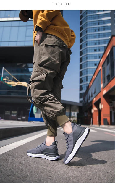 Sneakers for Men 2025 New Flying Woven Men's Casual Shoes Korean Style Trendy Fashion Sports Shoes Men Sneakers