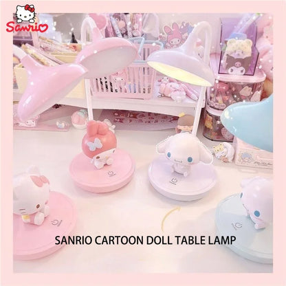 Kawaii Sanrio Cinnamoroll My Melody Hello Kitty Cartoon LED Desktop Bedside Desk Lamp Night Light Ornaments Daily Necessities