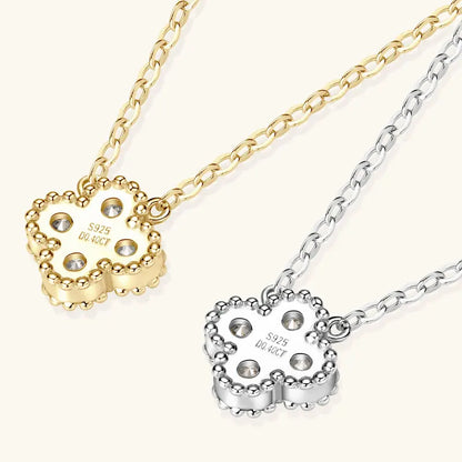 Lnkry 3mm 0.1ct モアサナイト ネックレス GRA 925 スターリングシルバー ラッキークローバー フラワー ペンダント ネックレス レディース 2025 ホットジュエリー