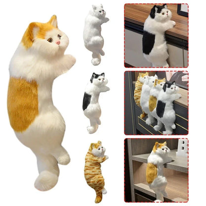 Cute Simulation Cat Plush Dolls Ornaments Figurine Home Desk Tv Hanging Toy Decor Car Decoration Stuffed Animals Sculptures