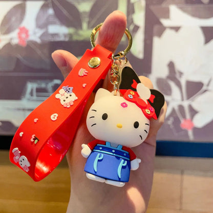 Hello Kitty Mini Model Keychain, Exquisite Cartoon Decorative Pendant, Suitable for Decorating Backpacks, Handbags, Keychains