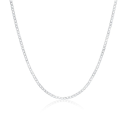 Men's 925 Sterling Silver Necklace 2/4/6/8/10/12MM 40-75cm Face Chain Necklace Lobster Clasp Men And Women Engagement Jewelry