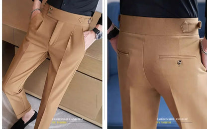 Men's Suit Pants, Fashion Slim Dress Trousers ,White Black Blue Green Pantalones Hombre Fall/Winter Male Pant, 2025 New