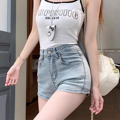 Women's Sexy Denim Shorts  Y2K Petite High Waisted Hip Lifting Shorts with Personality 3D Bow Detail Slim Summer Hot Pants