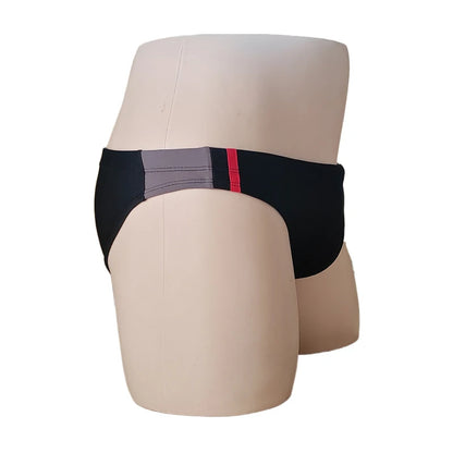BOYTHOR  Men's Swimming Briefs Patchwork Color Contrast Craft Lace-up Beach Swimming Briefs