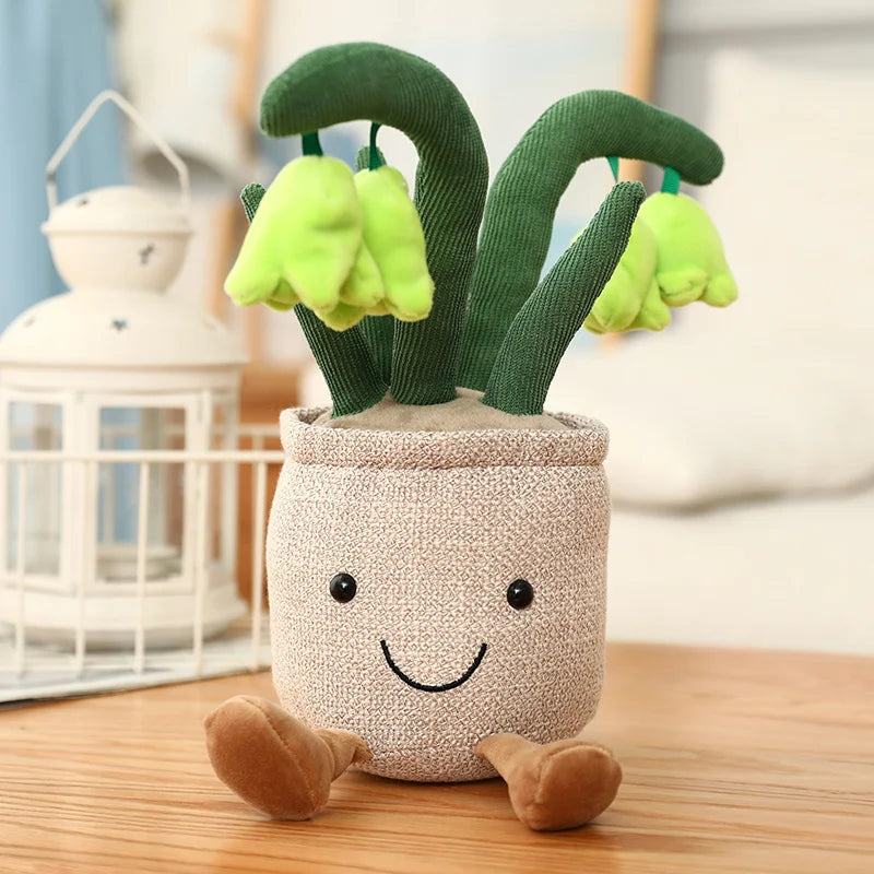 25cm シミュレーション 漫画 プラントポットシリーズ ぬいぐるみ 多肉植物 チューリップ ユリ ぬいぐるみ おもちゃ ホームデコレーション リビングルーム 寝室 女の子へのギフト