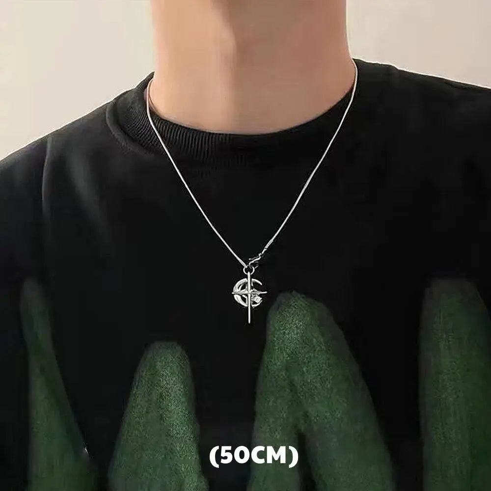 Hip Hop Zircon Star Double Layer Necklace For Men Women Trend Charm Titanium Steel Pendant Chain Unisex Jewelry Wholesale