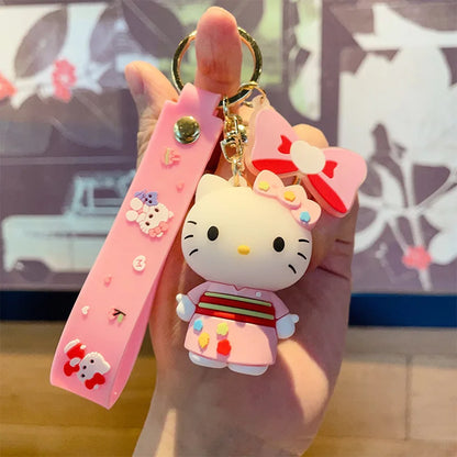 Hello Kitty Mini Model Keychain, Exquisite Cartoon Decorative Pendant, Suitable for Decorating Backpacks, Handbags, Keychains