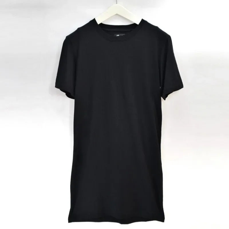 2025 Brand Men's Cotton Clothing White Long T Shirt Hip Hop Men T-Shirt Extra Long Length Man Tops Tee Long Line Tshirt For Male