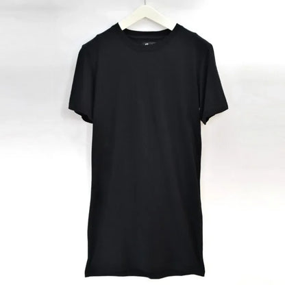2025 Brand Men's Cotton Clothing White Long T Shirt Hip Hop Men T-Shirt Extra Long Length Man Tops Tee Long Line Tshirt For Male