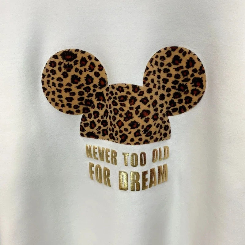 Gold Letter Grapic Leopard T-shirts Women Summer Loose Harajuku Female Black White T Shirt New Casual Women's Clothing Korean