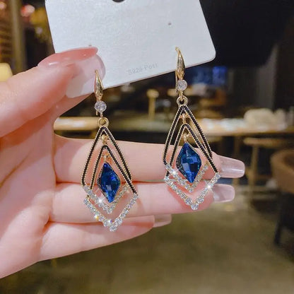 925 Silver Needle Vintage Green Crystal Butterfly Drop Earrings For Women Jewelry 2025 Trending Luxury Zircon Women's Earrings