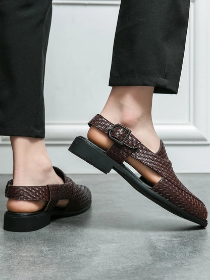 Sandals for Man Fashion Outdoor Roman Genuine Leather Indoor House Platform Male Beach Shoes Casual Men Sandals New In Summer