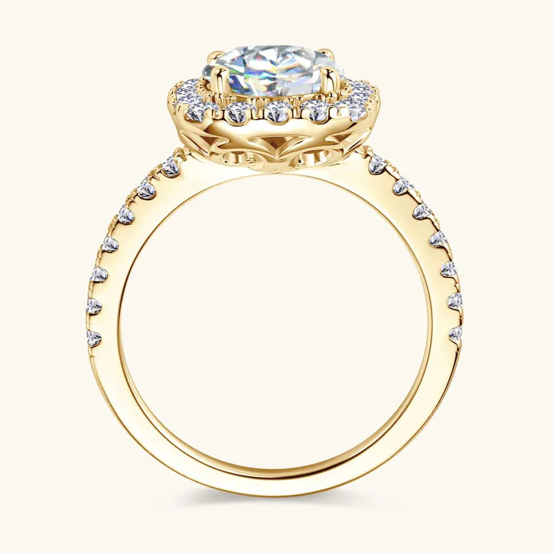 OXTAO 2.0ct D Color Big Moissanite Diamond Wedding Halo Rings for Women 925 Sterling Silver  Wedding Luxury Fine Jewelry Gifts