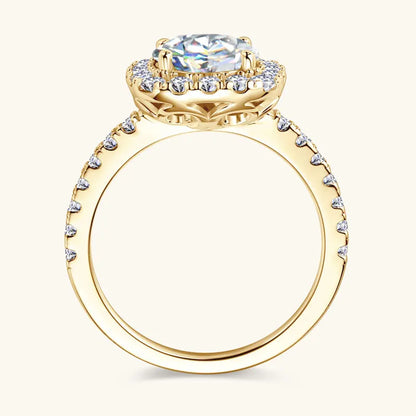 OXTAO 2.0ct D Color Big Moissanite Diamond Wedding Halo Rings for Women 925 Sterling Silver  Wedding Luxury Fine Jewelry Gifts