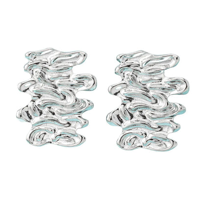 Irregularly Pleated Stud Earrings For Women Girls Geometric Ear Accessories Fashion Jewelry Holiday Party Gift OL EE086