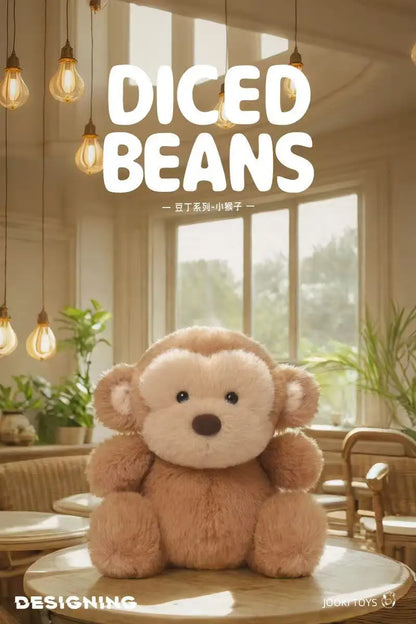26cm New Simulated Bean Ding Monkey Doll Stuffed Plush Toy Cartoon Anime Cute Pillow Elegant Children's Birthday Gift Fun Doll