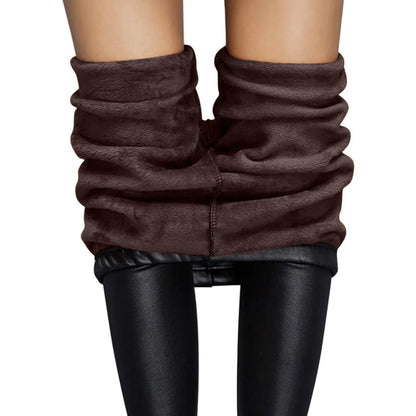 1 Piece Women'S Oversized Skinny-Looking Winter Tight-Fitting Leather Leggings With Small Feet