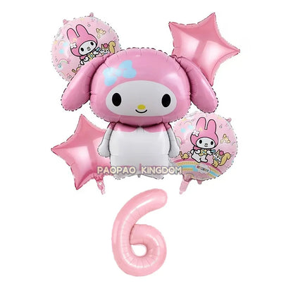Cinnamoroll Kuromi My Melody Anime Kawaii Balloon Baby Shower Party Decoration Metallic Birthday Arrangement Helium Balloons