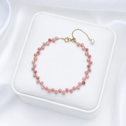 3MM Natural Stone Tourmaline Bracelet For Women  on Hand Jewelry Party Wedding Luxury Gift  AmethystSet Handmade New In