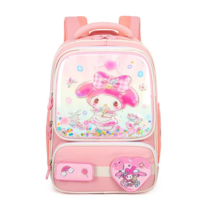 Kuromi Cute Kids Backpack Large Capacity School Bag for Boys Girls Grade 3-4 Cartoon Cosplay Accessories